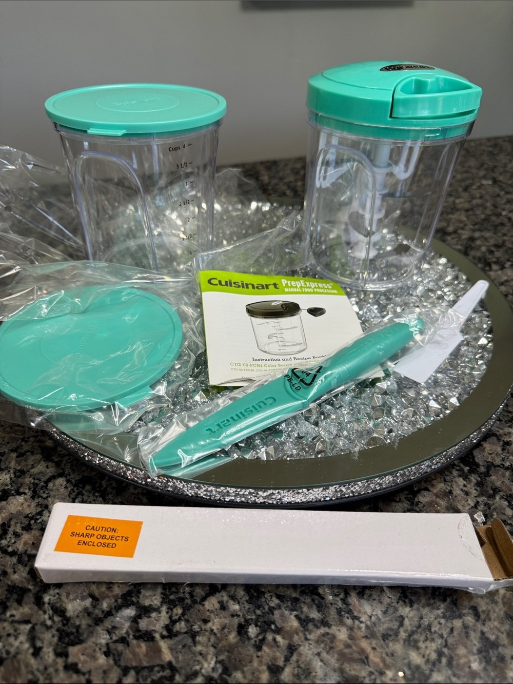 Cuisinart Turquoise PrepExpress Food Prep Set with Spatula NEW